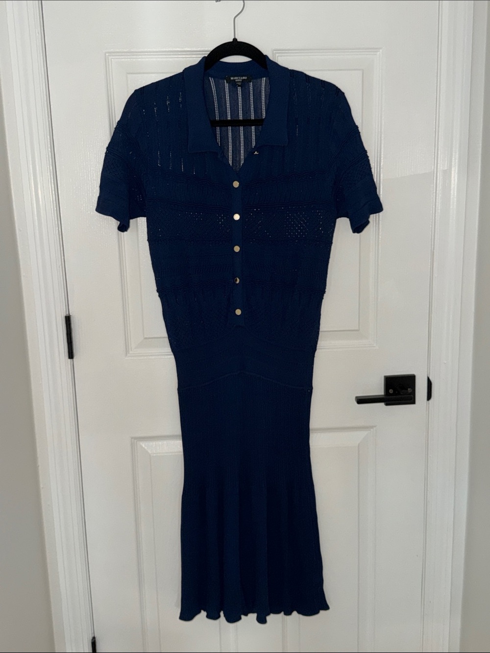 Guess by Marciano Navy Short-Sleeve Polo Knit Midi Dress